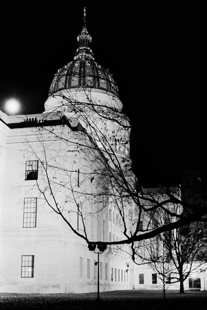 Capitol with Moon Rising